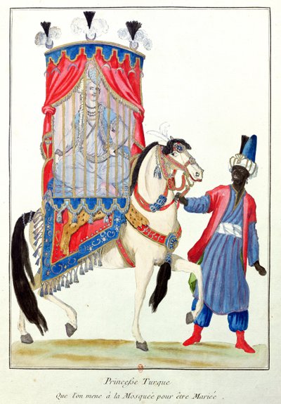 Principessa turca in viaggio verso la moschea per il suo matrimonio da French School